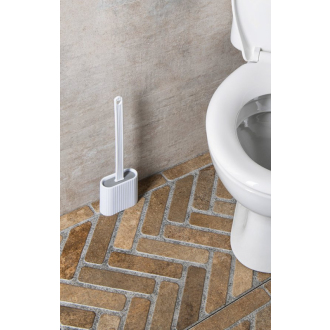 WC silikónová štetka nástenná/na postavenie, biela TF010