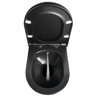 AVVA závesná WC misa Rimless s bidet. spŕškou, 35,5x53 cm, čierna mat 100312-110