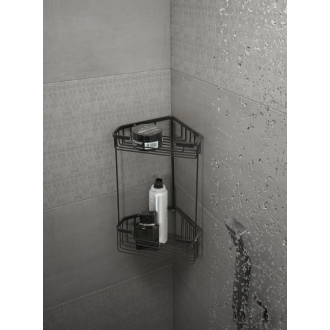 SMART dvojposchodová rohová polica 200x325x151mm, čierna mat 2482-14
