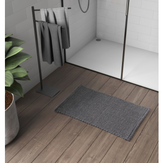 KNOT kúpeľňová predložka, 50x80 cm, 45% bavlna, 55% polyester, protišmyk, šedá 96KN508008