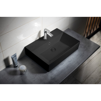 Aqualine SISTEMA keramické umývadlo 60x42cm, čierna mat 10SF50060-2N