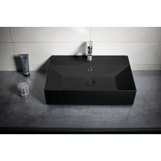 Aqualine SISTEMA keramické umývadlo 60x42cm, čierna mat 10SF50060-2N
