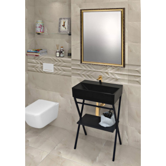 Aqualine SISTEMA keramické umývadlo 60x42cm, čierna mat 10SF50060-2N
