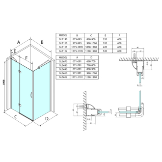 Legro obdĺžnikový sprchovací kút 900x700mm L/P variant GL1190GL5670