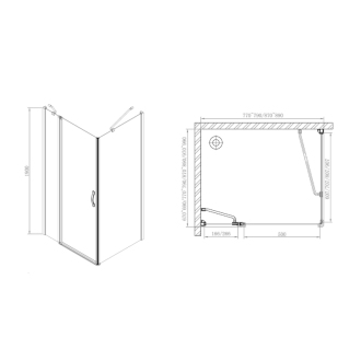 One obdĺžnikový sprchovací kút 900x750mm L/P variant GO4890GO3575