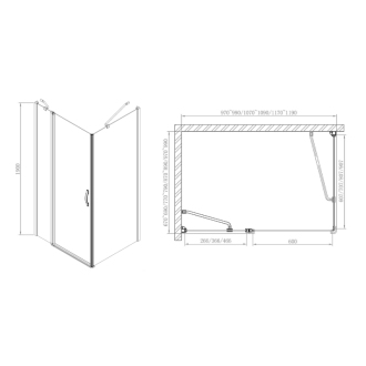 One obdĺžnikový sprchovací kút 1200x750mm L/P variant GO4812GO3575