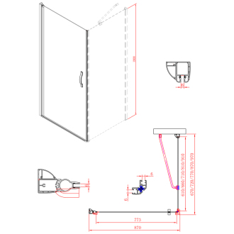 One štvorcový sprchovací kút 900x900 mm Ľ/P variant GO4990GO3590