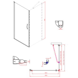 One obdĺžnikový sprchovací kút 1000x900 mm L/P variant GO4910GO3590