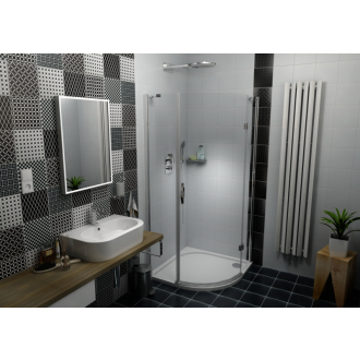 LEGRO štvrťkruhová sprchová zástena jednokrídlová 900x900mm, číre sklo GL6590
