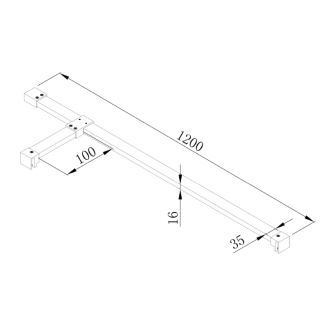 Vzpera k bočným stenám LEGRO a ONE, 120 cm, chróm GOL120