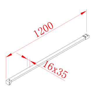 Vzpera k MS kolmá, 1200 mm, chróm MSBR1