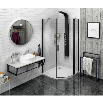 ZOOM LINE BLACK štvrťkruhová sprchová zástena 900x900mm, číre sklo, pravá ZL2615BR