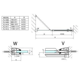 FORTIS LINE sprchové dvere do niky 1200mm, číre sklo, pravé FL1412R