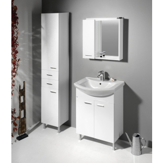 Aqualine ZOJA/KERAMIA FRESH galerka s LED osvetlením, 60x60x14cm, ľavá, biela 45021
