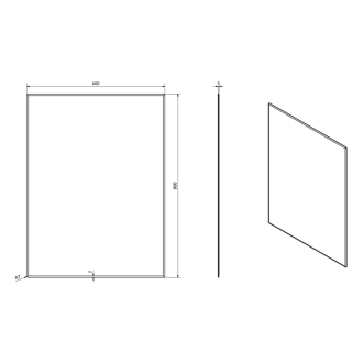 ACCORD zrkadlo s fazetou 600x800mm, zaguľatené rohy, bez úchytu MF441