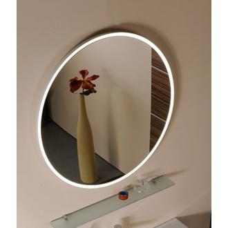FLOAT okrúhle LED podsvietené zrkadlo, priemer 600mm, biela 22559
