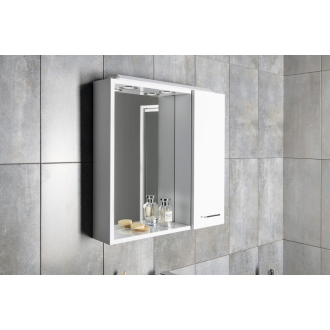 Aqualine ZOJA/KERAMIA FRESH galerka s LED osvetlením, 60x60x14cm, pravá, biela 45022