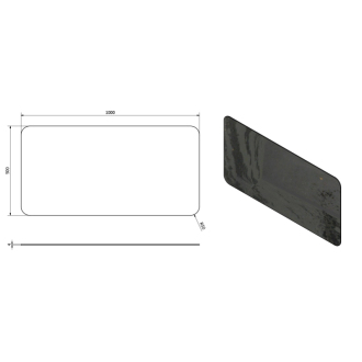 ISHAPE zrkadlo 1000x500mm, zaguľatené rohy, bez úchytu AG510