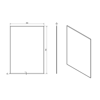 ACCORD zrkadlo s fazetou 500x700mm, zaguľatené rohy, bez úchytu MF436