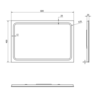 GEMINI LED podsvietené zrkadlo 400x600mm GM040