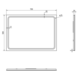 GEMINI LED podsvietené zrkadlo 500x700mm GM050