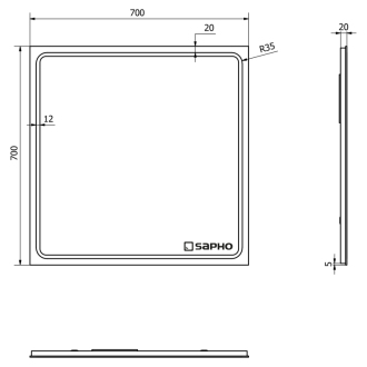GEMINI LED podsvietené zrkadlo 700x700mm GM070