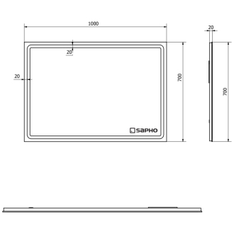 GEMINI LED podsvietené zrkadlo 1000x700mm GM100