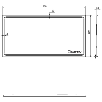 GEMINI LED podsvietené zrkadlo 1200x600mm GM120