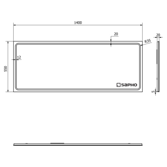 GEMINI LED podsvietené zrkadlo 1400x550mm GM140