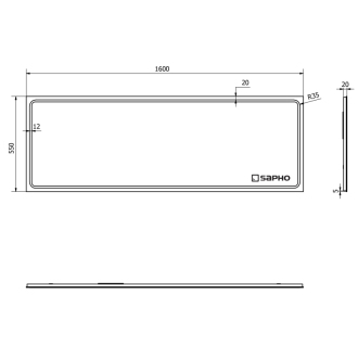 GEMINI LED podsvietené zrkadlo 1600x550mm GM160