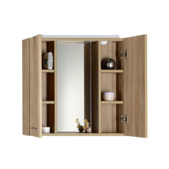 Aqualine ZOJA/KERAMIA FRESH galerka s LED osvetlením, 70x60x14cm, dub platín 45029