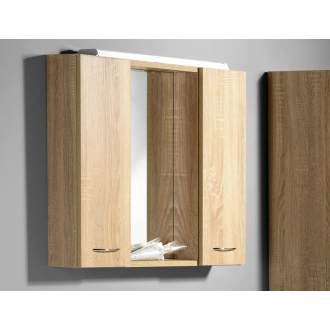 Aqualine ZOJA/KERAMIA FRESH galerka s LED osvetlením, 70x60x14cm, dub platín 45029