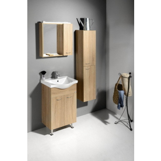 Aqualine ZOJA/KERAMIA FRESH galerka s LED osvetlením, 60x60x14cm, pravá, dub platín 45028