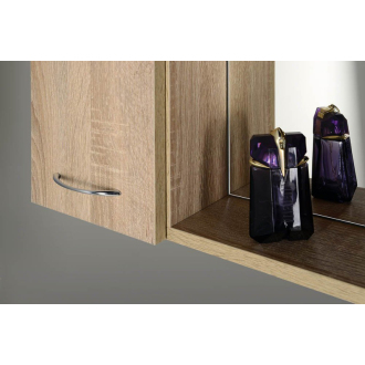 Aqualine ZOJA/KERAMIA FRESH galerka s LED osvetlením, 60x60x14cm, ľavá, dub platín 45027