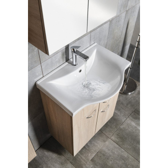 Aqualine KERAMIA FRESH umývadlová skrinka, 1 zásuvka, 60,6x74x34 cm, dub platín 50066