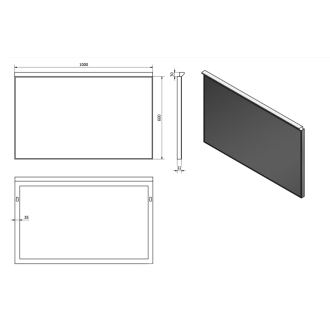Aqualine BORA zrkadlo v ráme 1000x600mm s LED osvetlením a vypínačom, chróm AL716