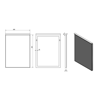 Aqualine BORA zrkadlo v ráme 600x800mm s LED osvetlením a vypínačom, chróm AL768