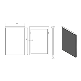 Aqualine BORA zrkadlo v ráme 500x700mm s LED osvetlením a vypínačom, chróm AL757
