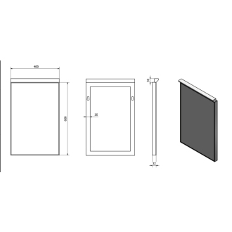 Aqualine BORA zrkadlo v ráme 400x600mm s LED osvetlením a vypínačom, chróm AL746