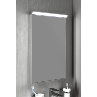 Aqualine BORA zrkadlo v ráme 400x600mm s LED osvetlením a vypínačom, chróm AL746
