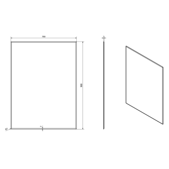 ACCORD zrkadlo s fazetou 700x900mm, zaguľatené rohy, bez úchytu MF444