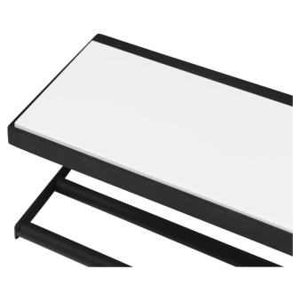 SKA nástenná polica 450x140x160mm, čierna mat s bielou MDF doskou SKA401