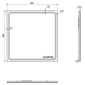 GEMINI LED podsvietené zrkadlo 900x900mm GM092