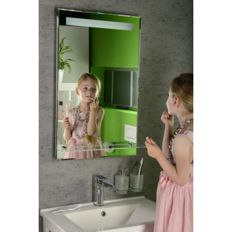 Aqualine LED podsvietené zrkadlo 50x80cm, sklenená polička, kolískový vypínač ATH52