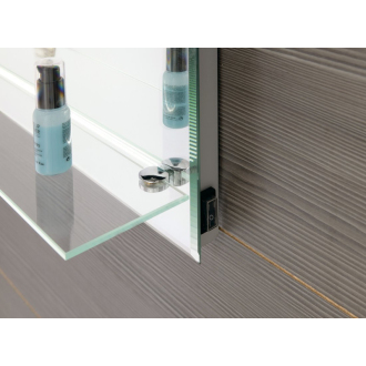 Aqualine LED podsvietené zrkadlo 50x80cm, sklenená polička, kolískový vypínač ATH52