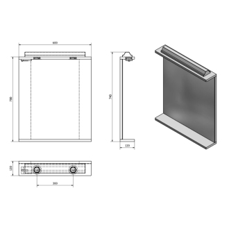 KORIN zrkadlo s LED osvetlením a zásuvkou 60x70x12cm KO397