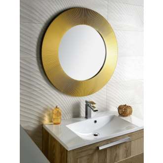 SUNBEAM okrúhle zrkadlo v ráme, pr.90cm, zlatá SB900