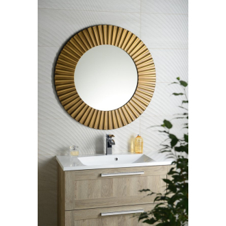 PRIDE okrúhle zrkadlo v ráme, pr.90cm, bronz PD904