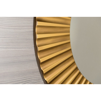PRIDE okrúhle zrkadlo v ráme, pr.90cm, bronz PD904