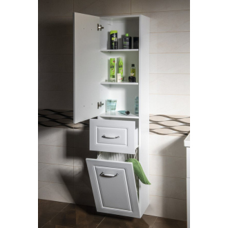 Aqualine FAVOLO vysoká skrinka košom 40x184x31cm, biela mat FV180